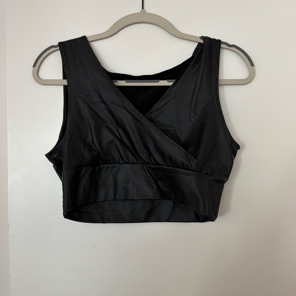 Faux-Leather Crop Top